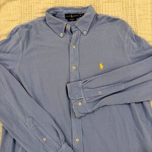 Ralph Lauren Men’s Featherweight Mesh Long Sleeve Button Down XL Blue